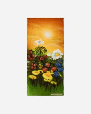 Airbrush Flowers Beach Towel Multicolor