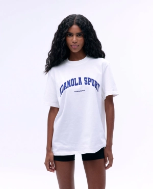 AS Short Sleeve Oversized T-shirt - White/Cobalt Blue