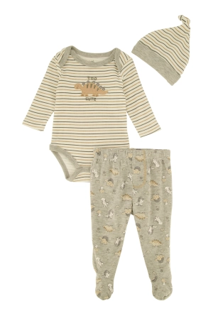 Baby Boys 0-9M Too Cute Graphic Bodysuit and Leggings with Hat