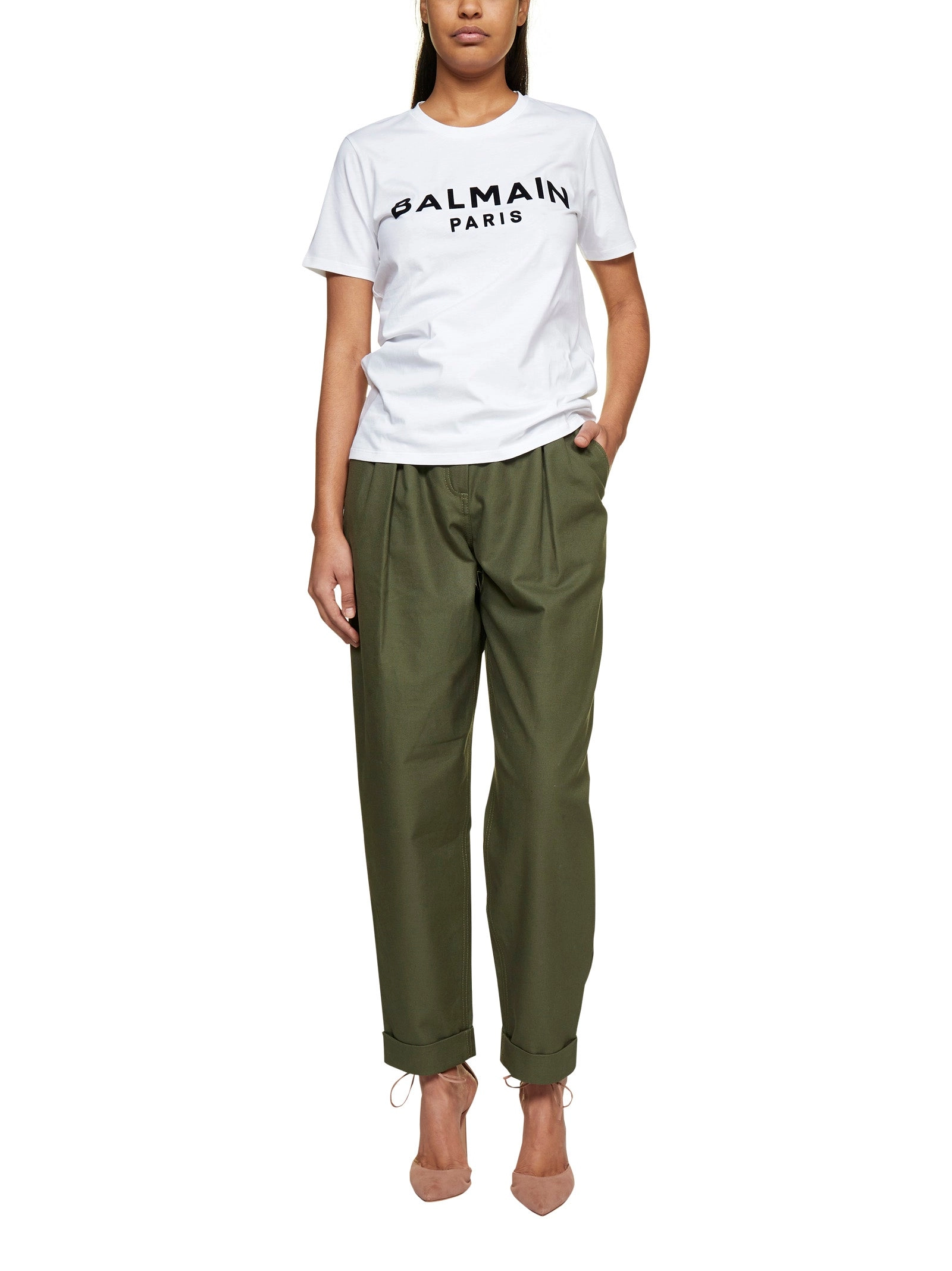 Balmain Logo Printed Crewneck T-Shirt