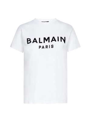 Balmain Logo Printed Crewneck T-Shirt