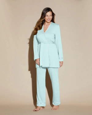Curvy 3 Piece Pajama Set With Robe