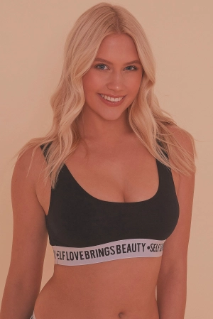 Felicity Hayward Self Love Black Crop Top