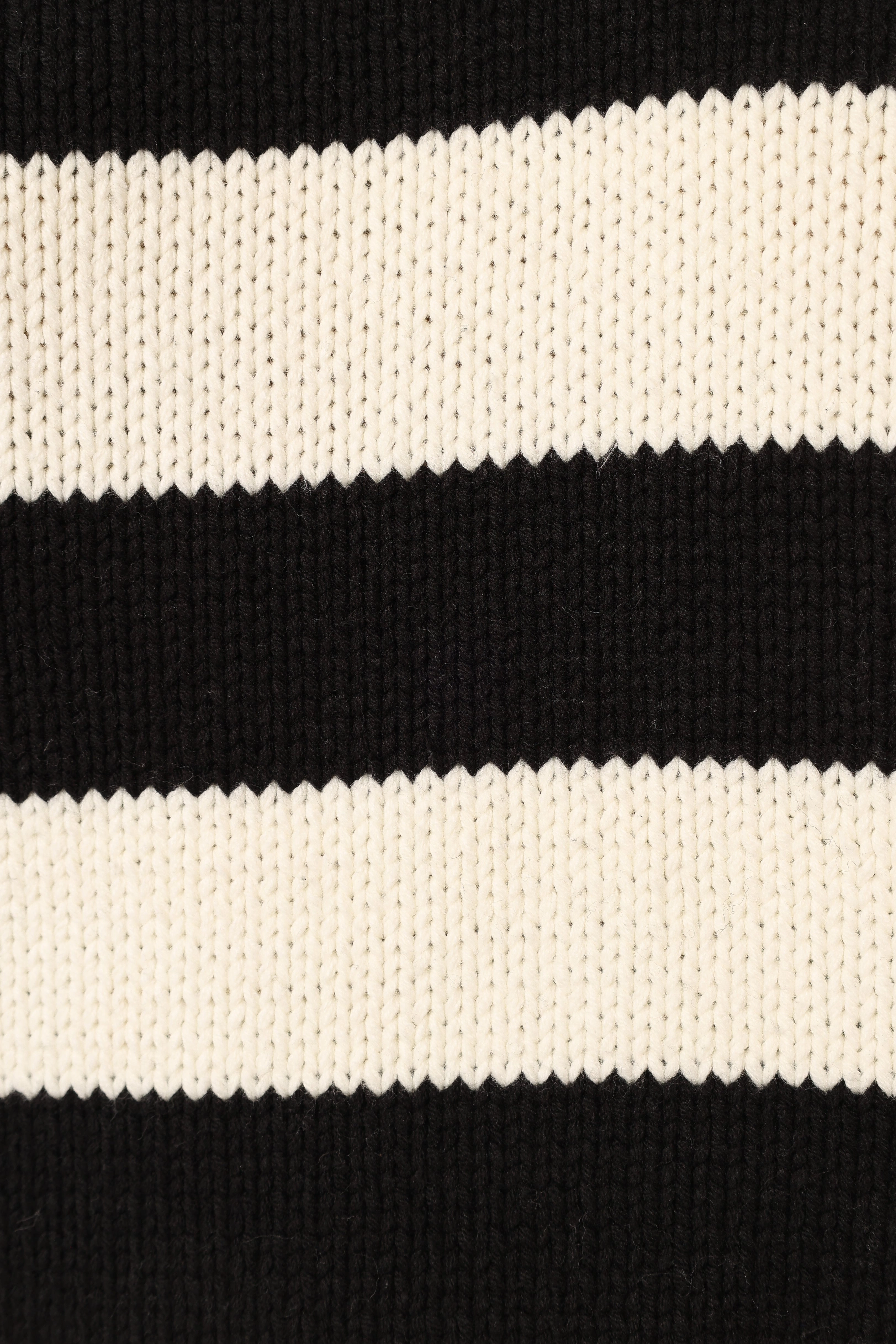 Gretchen Stripe Crewneck Knit Sweater - Black