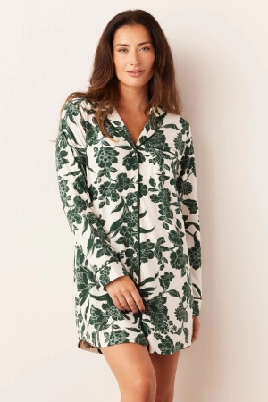 Kara Boyfriend Shirt | Emerald Floral