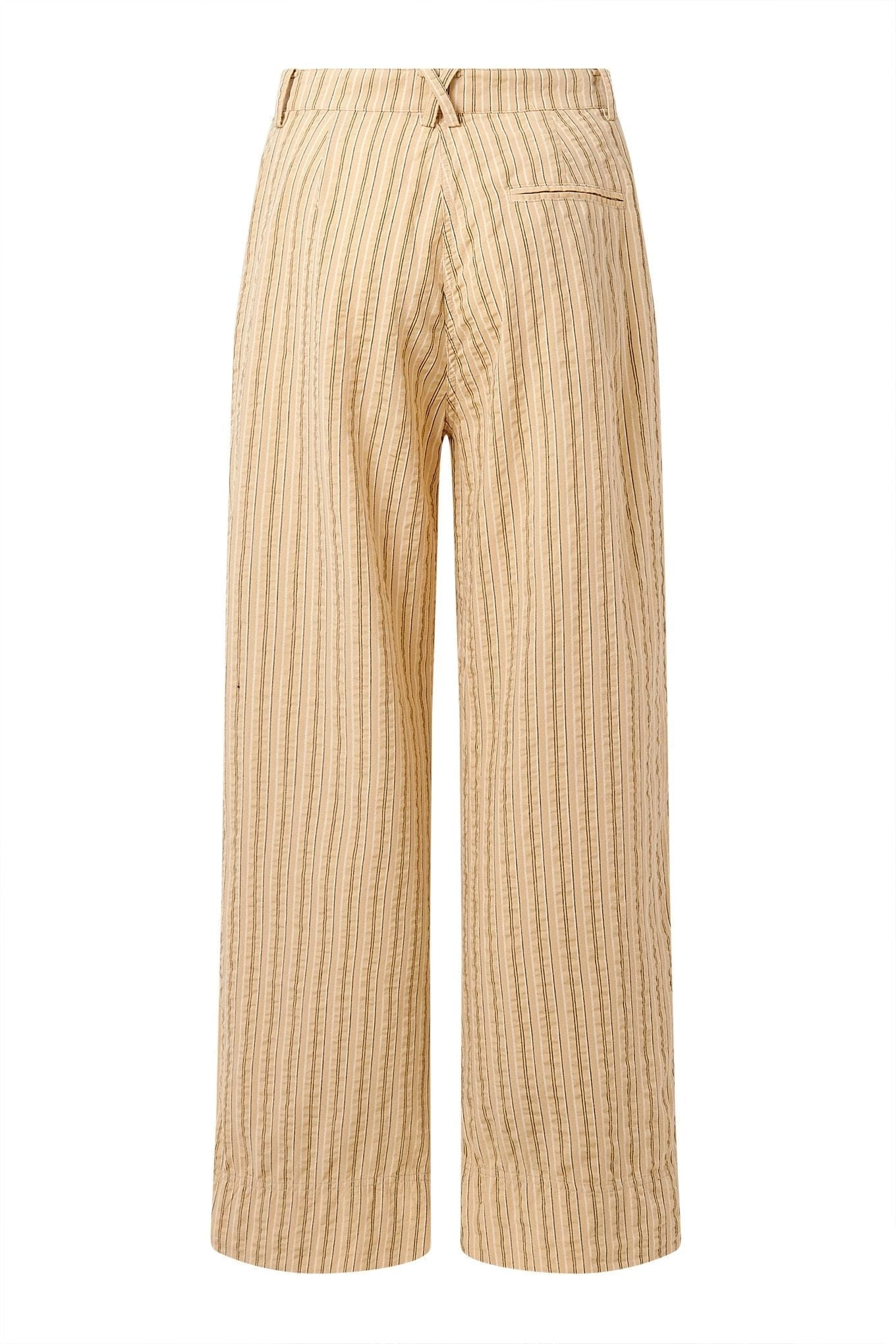Lion Women's Organic Linen Cotton Trousers | Oat Stripe