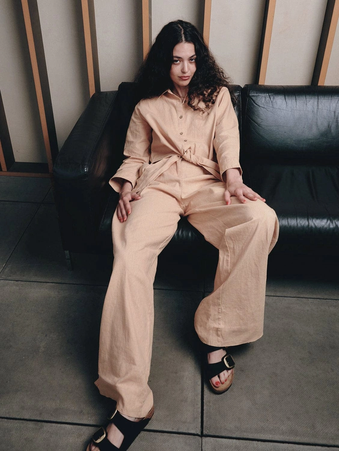 Lion Women's Organic Linen Cotton Trousers | Sand