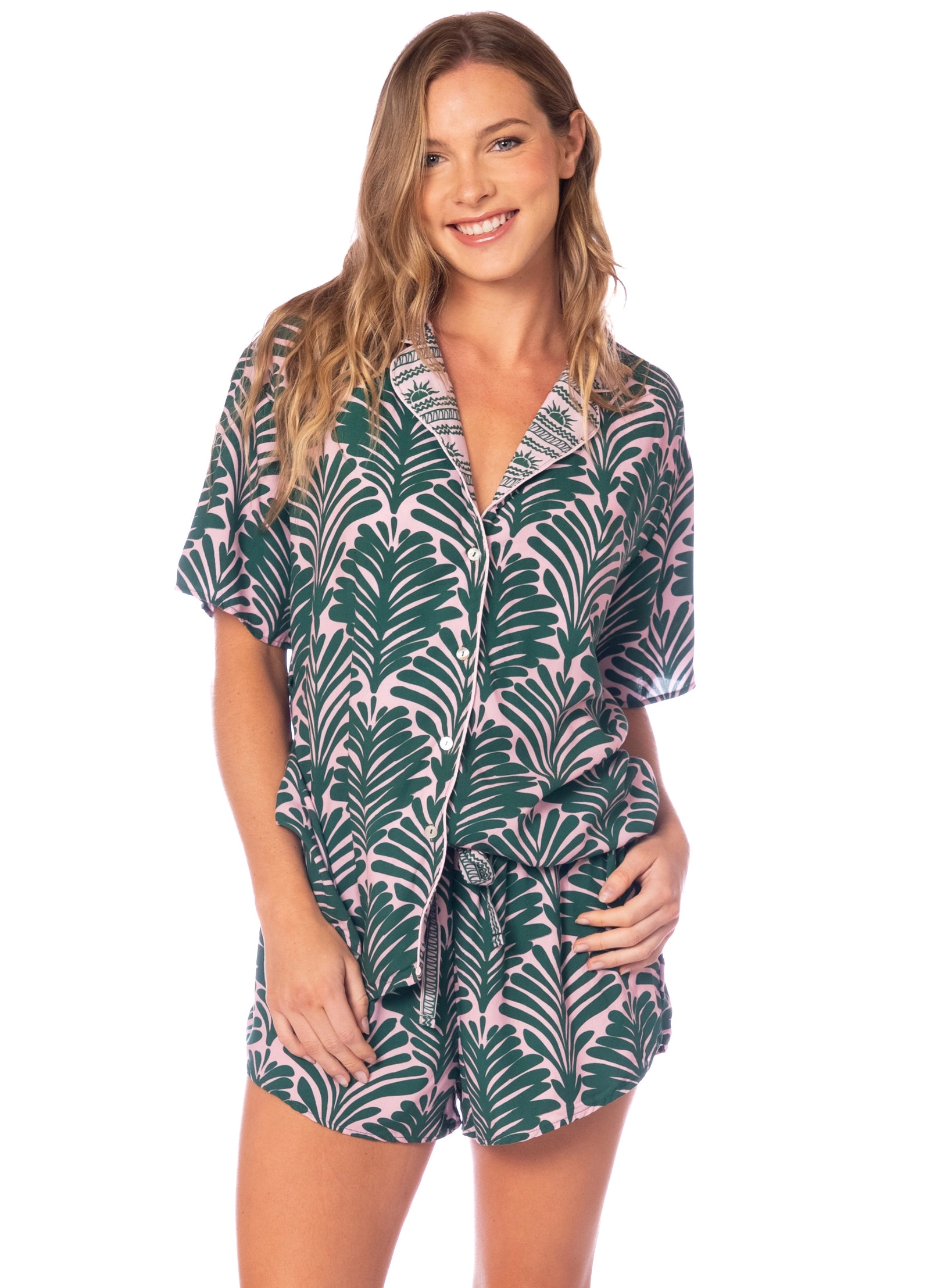 Maaji Damasc Print Slumbers Short Sleeve Short Set