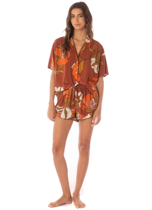 Maaji Manet Flowers Slumbers Short Sleeve Short Set