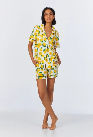 Main Squeeze Short Sleeve Classic Shorty Stretch Jersey PJ Set