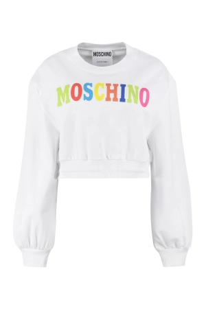 Moschino Logo Printed Cropped Sweatshirt
