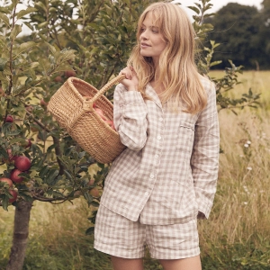 Mushroom Gingham Pyjama Shorts
