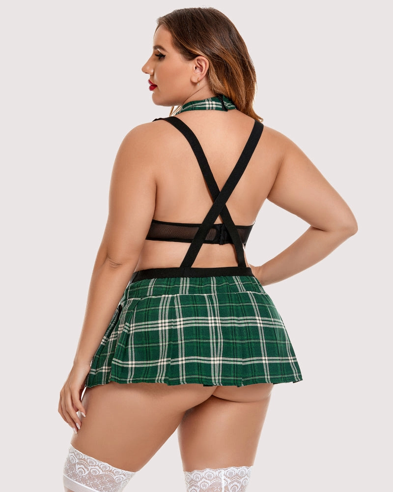 Plus Size Tie Top and Mini Skirt