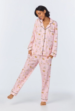 Say Yes To Pasta Long Sleeve Classic Stretch Jersey PJ Set
