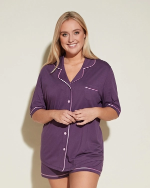 Short Sleeve Top & Boxer Pajama Set
