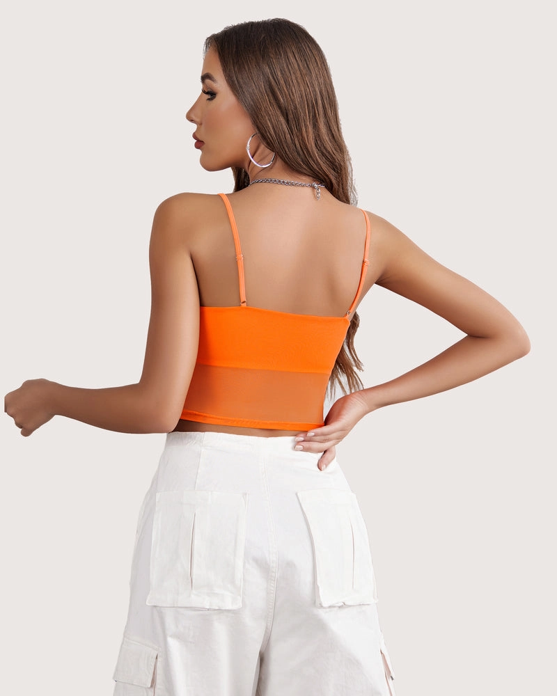 Spaghetti Strap Mesh Tank Top (DE Only)