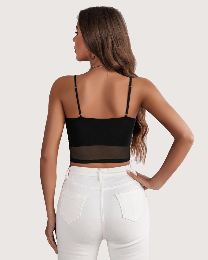 Spaghetti Strap Mesh Tank Top (DE Only)