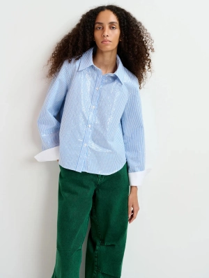 Striped Shirt with White/Blue Sequins