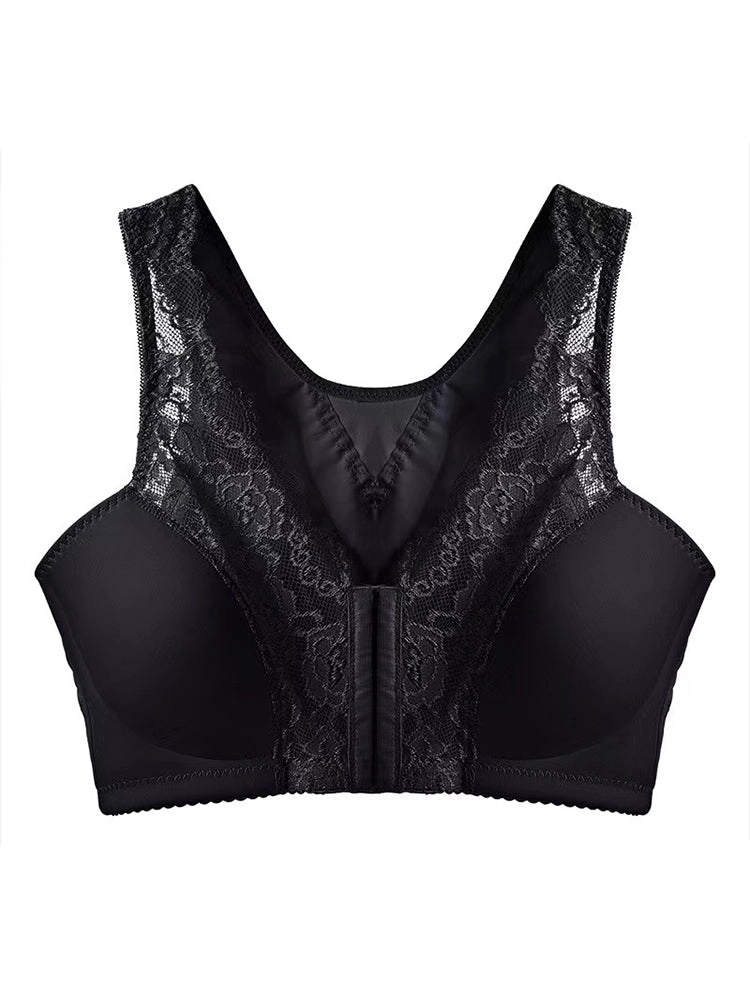 Upgraded Breathable Lace Front Close Wireless Bra with Padded