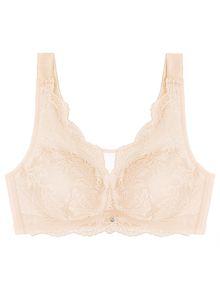 Wide Straps Wireless Full Coverage Thin Breathable Minimizer Bra
