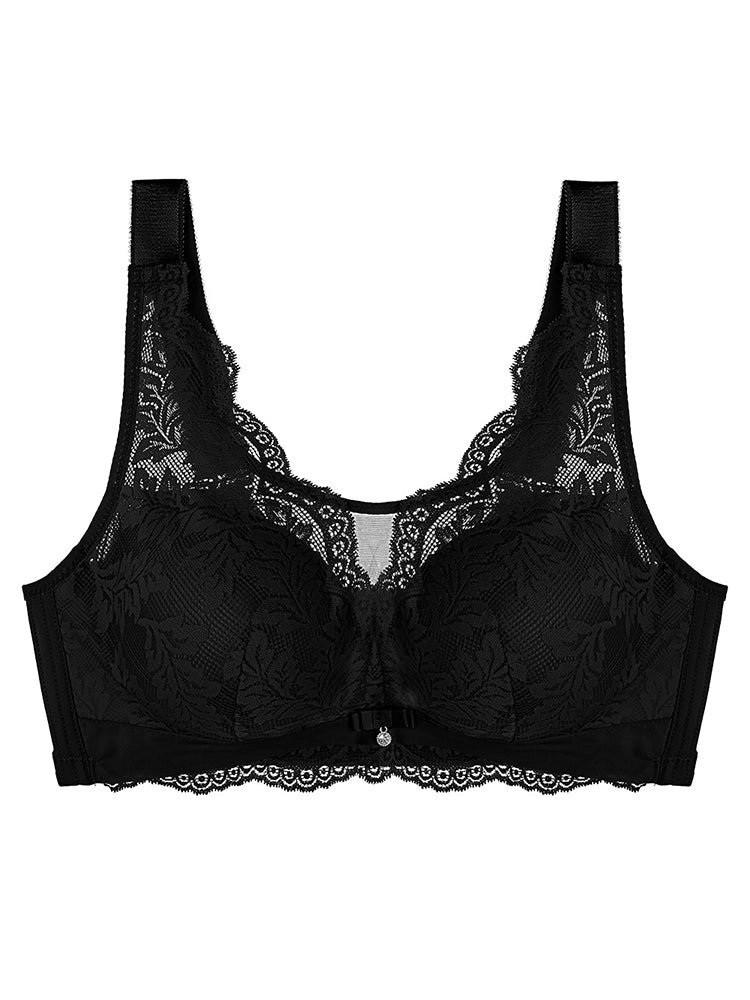 Wide Straps Wireless Full Coverage Thin Breathable Minimizer Bra