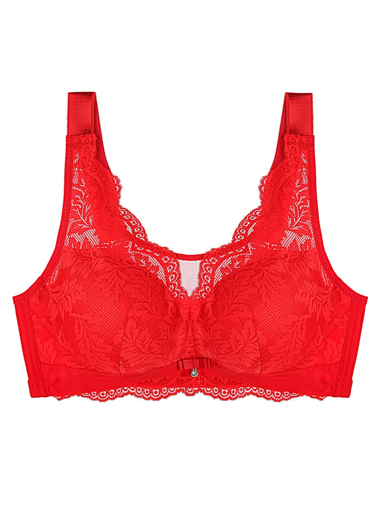 Wide Straps Wireless Full Coverage Thin Breathable Minimizer Bra